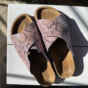 Free People Snakeskin Slide Sandals